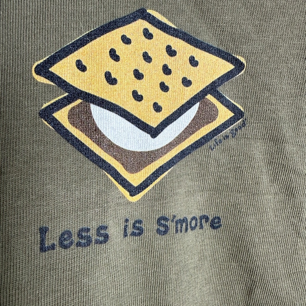 Life is Good "Less Is S'More" Olive V-Neck Women's Crusher Tee Sz XXXL - Picture 3 of 6